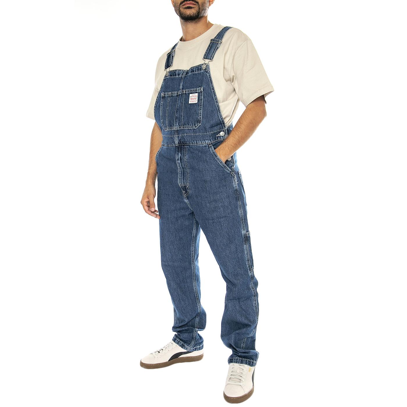 RT Overall Get Involved Overall Dark Indigo Flat Finish - Salopette Denim Jeans Uomo Blu 79107-0027  LEVIS 