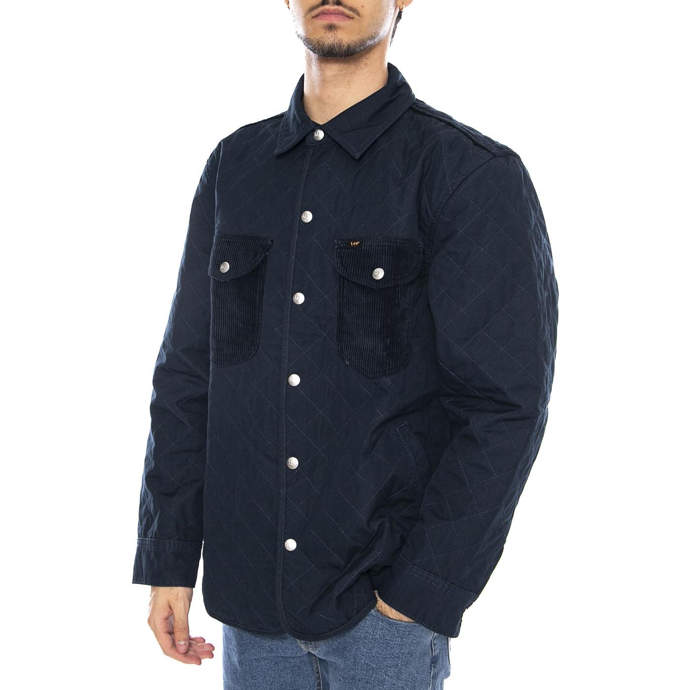 Mixed Media Overshirt Rivet Navy - Giacca Sovracamicia UomoBlu 112371324  LEE 