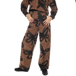 Nabi Baggy Cord Pant Catechu Wood Multi - Pantaloni Donna Multicolore 242020103-CTU  OBEY 