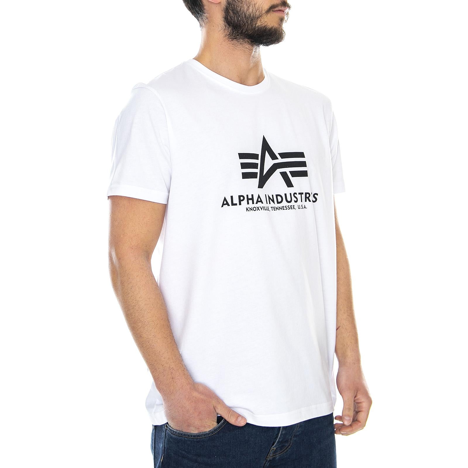 Basic Front - Maglietta Girocollo Uomo Bianca 73974_4  ALPHA INDUSTRIES 