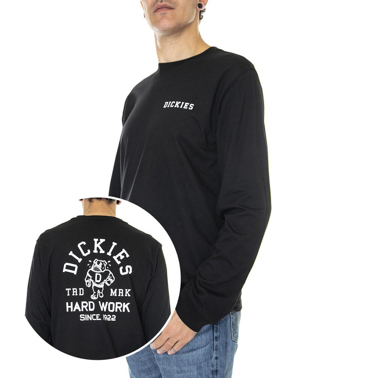 Cleveland Tee LS Black - Maglietta Girocollo Maniche Lunghe Uomo Nera DK0A4Y1OBLK1  DICKIES 