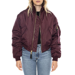 MA-1 Cropped Bomber -- Giacca Donna Dark Cherry Bordeaux F258010 608 ALPHA INDUSTRIES 