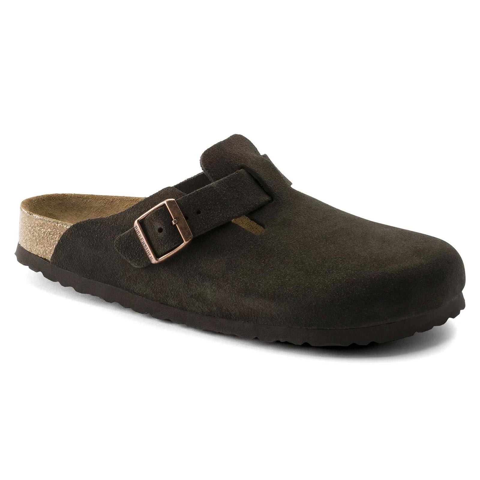 Mens Boston Soft Footbed Mocha Brown Sandals - Narrow Fit 660463  BIRKENSTOCK 