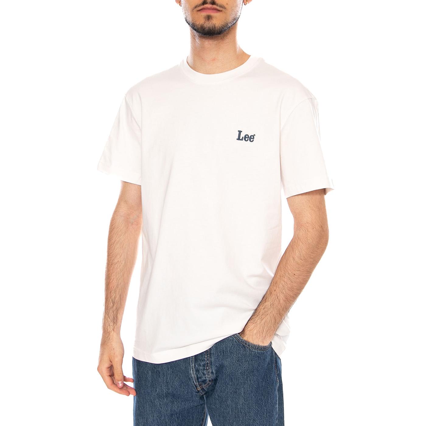 SS SMALL LOGO TEE NATURAL - Maglietta Girocollo Uomo Bianca 112376490 WHT LEE 
