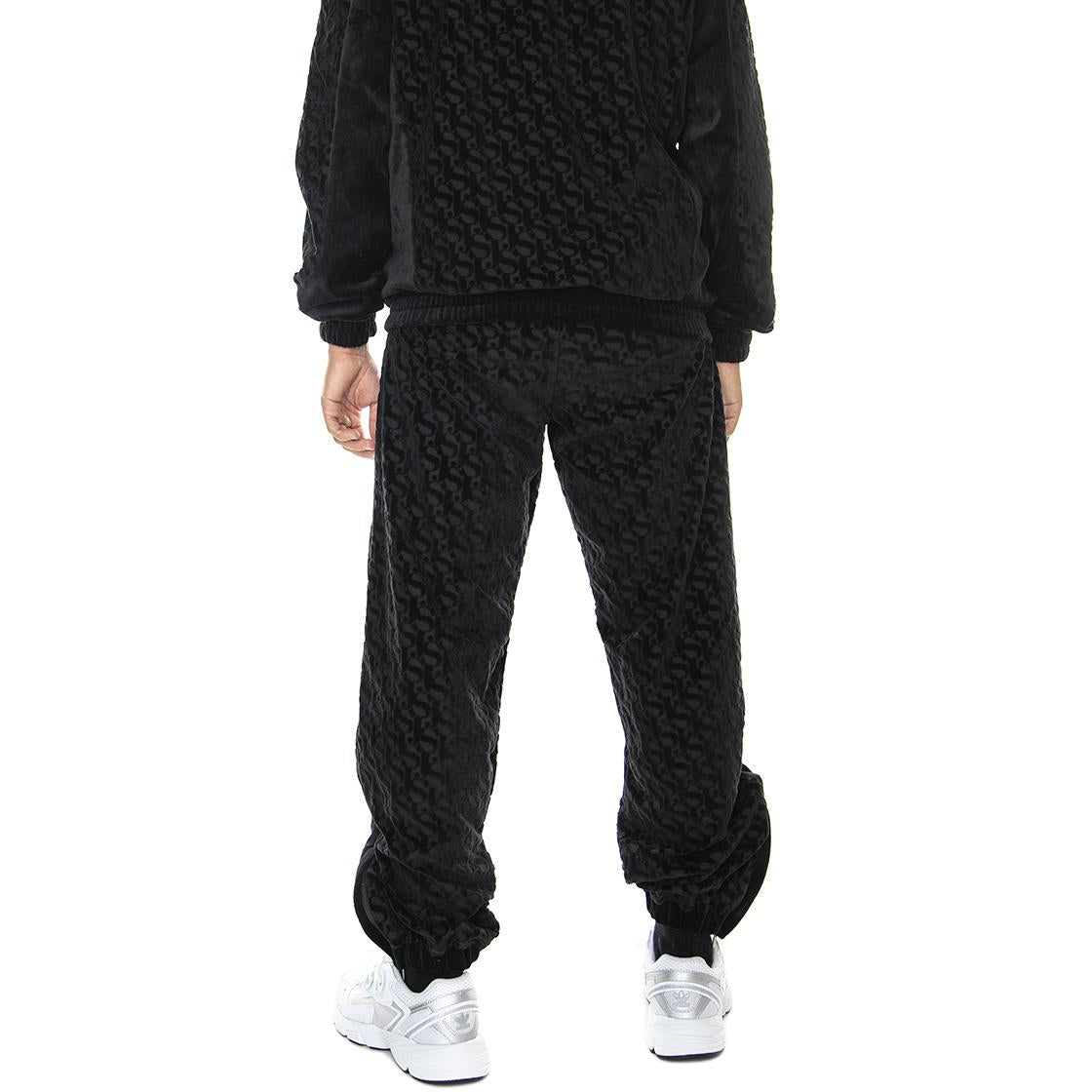 Monogram Devorée Velours Trackpants 01 Black - Pantaloni Jogging Uomo Neri 6004549/222  SEAN JOHN 