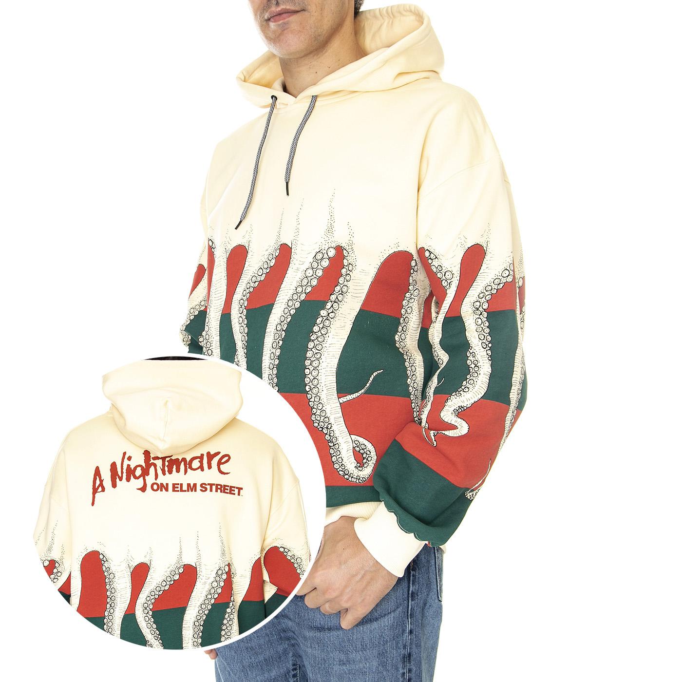 Freddy's Octopus Hoodie Cream - Felpa con Cappuccio Uomo Gialla / Multicolore 22WOSH90-CREAM  OCTOPUS 