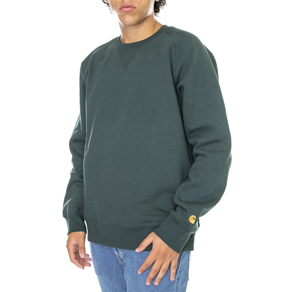 Chase Sweat Juniper / Gold - Felpa Girocollo Uomo Verde I026383-0XXXX  CARHARTT WIP 