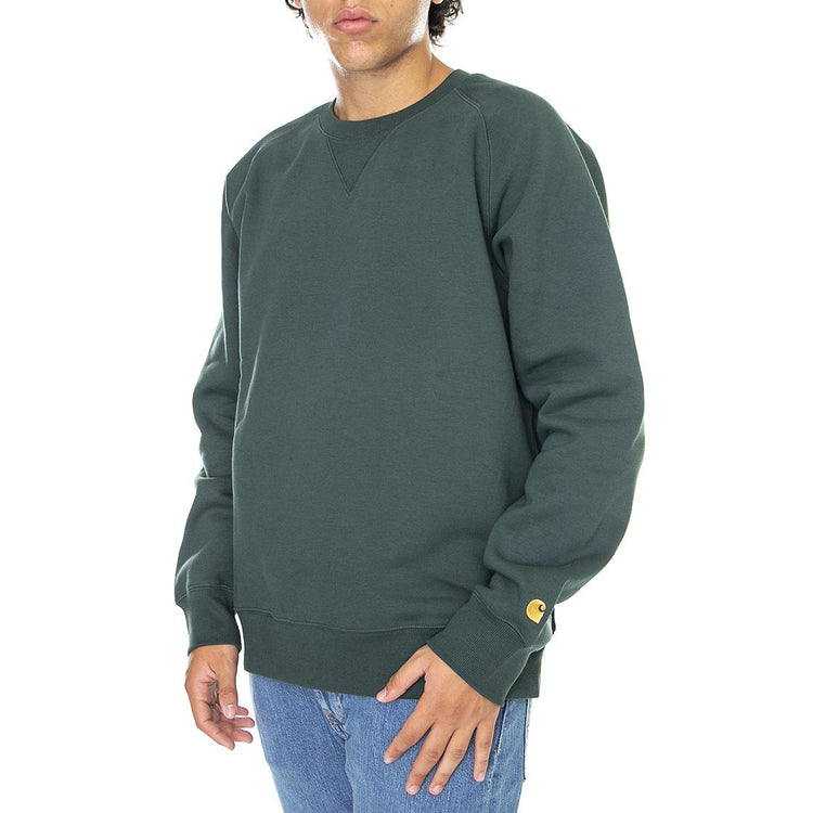 Chase Sweat Juniper / Gold - Felpa Girocollo Uomo Verde I026383-0XXXX  CARHARTT WIP 