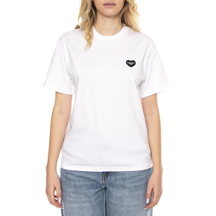 W Carhartt S/S Heart Patch T-Shirt - Bianca - Maglietta Donna I032318_00A_XX . CARHARTT WIP 