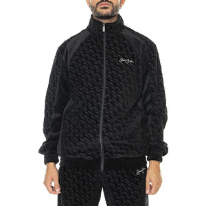 Monogram Devoréw Velours Track Jacket 01 Black - Giacca Invernale Uomo Nera 6078104/222  SEAN JOHN 