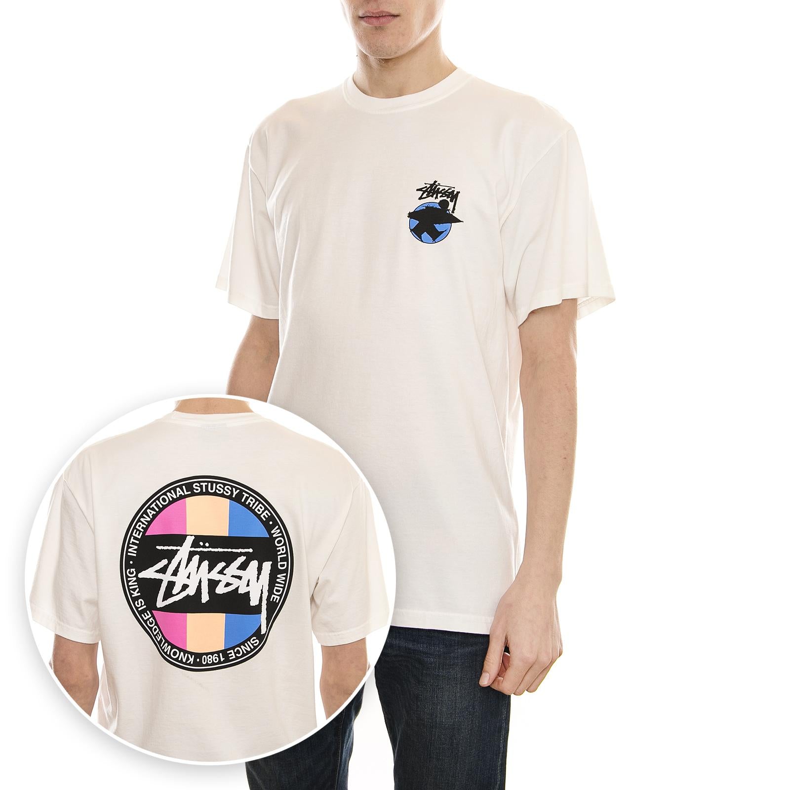 SURFMAN DOT PIG. DYED TEE NATURAL 1904210-NATURAL  STUSSY 