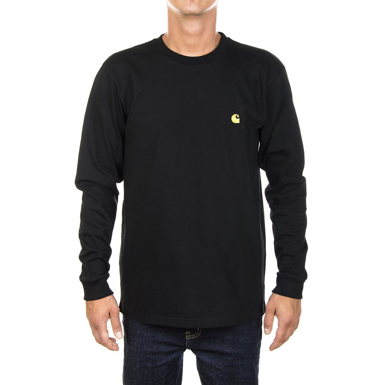 L/S CHASE T-SHIRT 100% Cotton Single Jersey, 238 g/m? Black / Gold I022923.89.90.03  CARHARTT WIP 