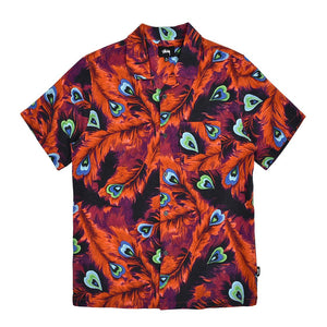 Mens Peacock Red Multicolore Short-Sleeve Shirt 1110043-REDD  STUSSY 