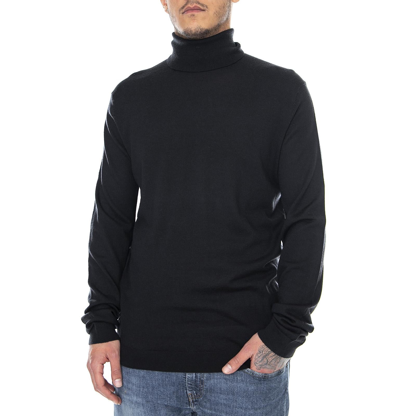 Mens Lashon Turtleneck Sweater - Black - Maglione Collo Alto Uomo Nero 153370108-999  MINIMUM 