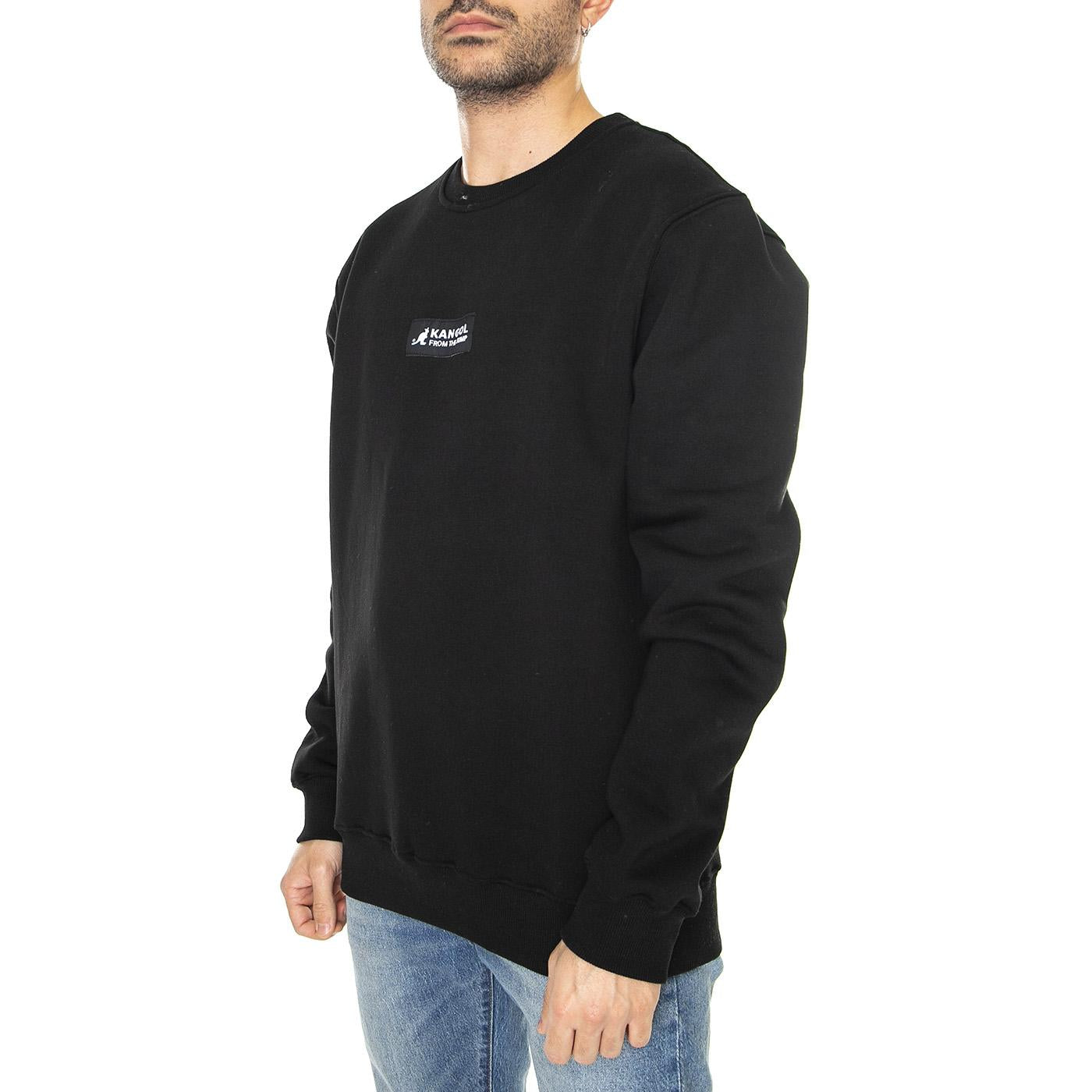 Essential Black - Felpa Girocollo Uomo Nera KAF22UCNS101-99  KANGOL 