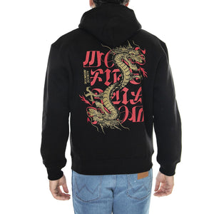 More Fire Hoodie Black - Felpa con Cappuccio Uomo Nera HDY0116BLKX  DOOMSDAY 