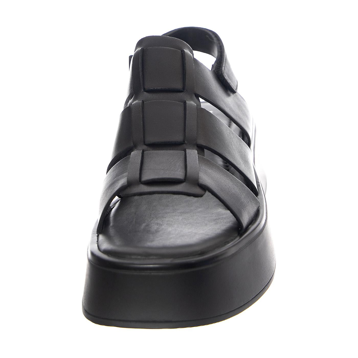 W' Courtney Black / Black Cow Leather - Sandali Donna Neri VBS5334-101-92  VAGABOND 