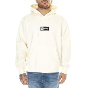 Icon Embroidered Hood Unbleached - Felpa con Cappuccio Uomo Bianca 112470202-UBL  OBEY 