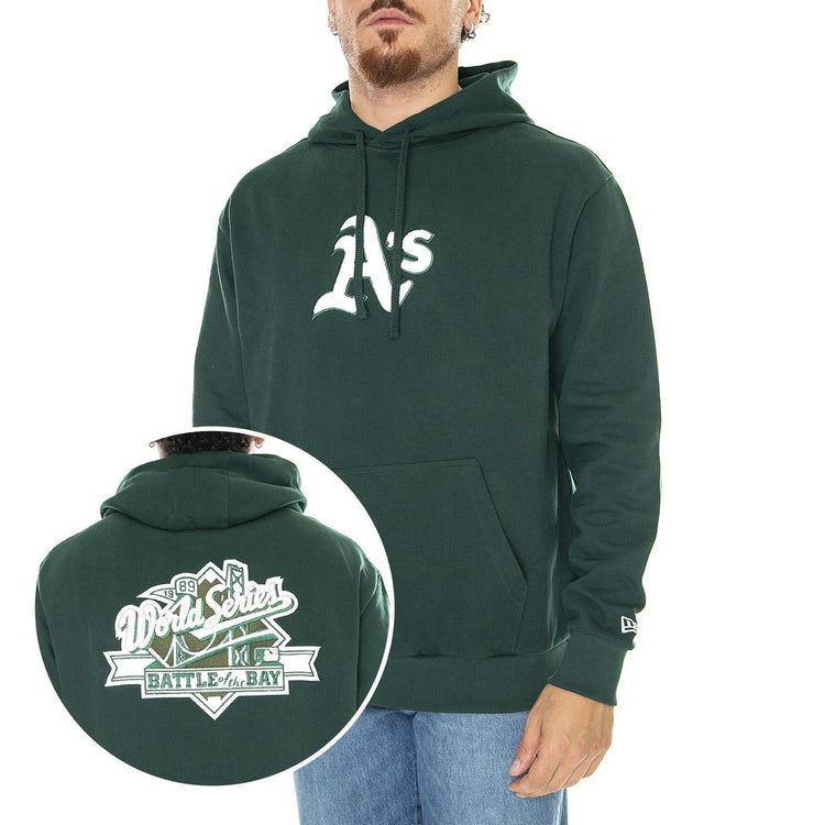 Hoodie Oversize Oakland Athletics World Series Patch - Felpa con Cappuccio Uomo Verde 60424318  NEW ERA 