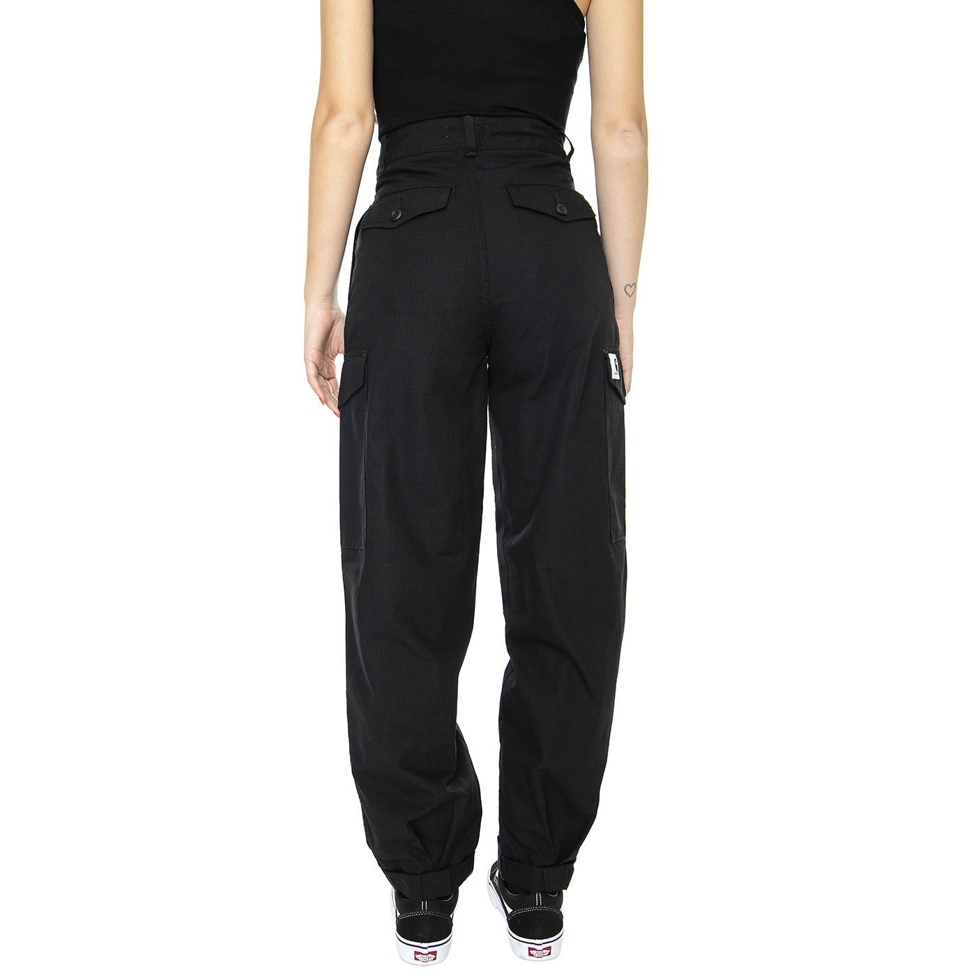 W' Collins Pant Black Rinsed - Pantaloni Cargo Donna Neri I031565-8902  CARHARTT WIP 