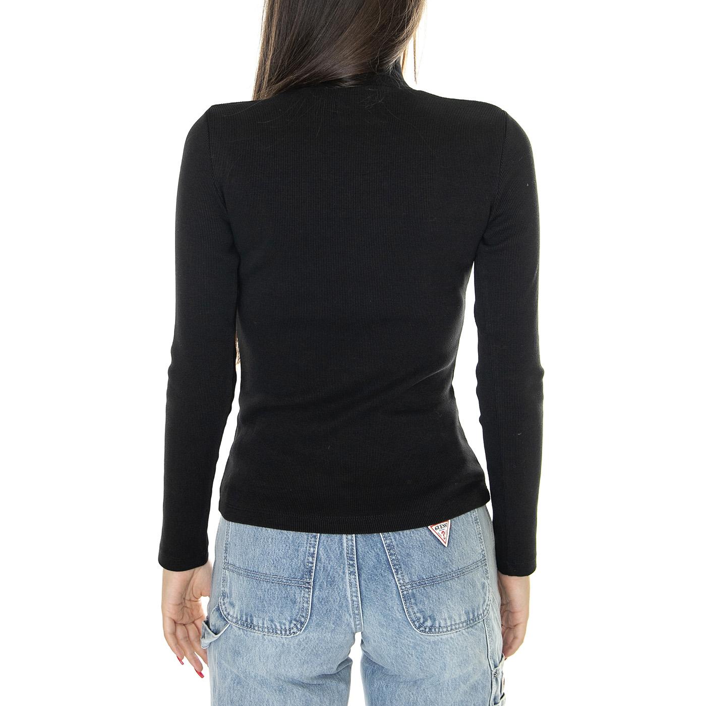 Black Rib Aine L/S Top - Maglietta Maniche Lunghe Donna Nera WTP00148  THINKING 