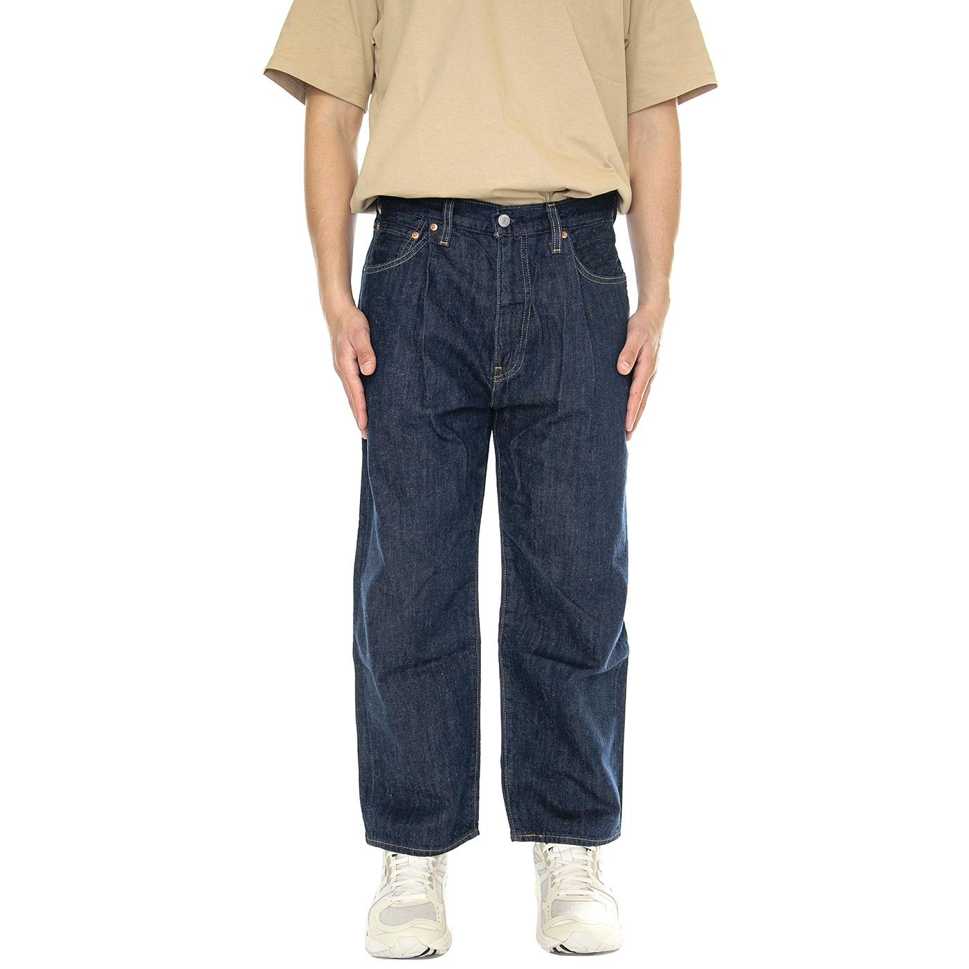 Stay Loose Pleated Crop Big Cap LTWT Dark Indigo Flat Finish - Pantaloni Denim Jeans Uomo Blu 39957-0010  LEVIS 