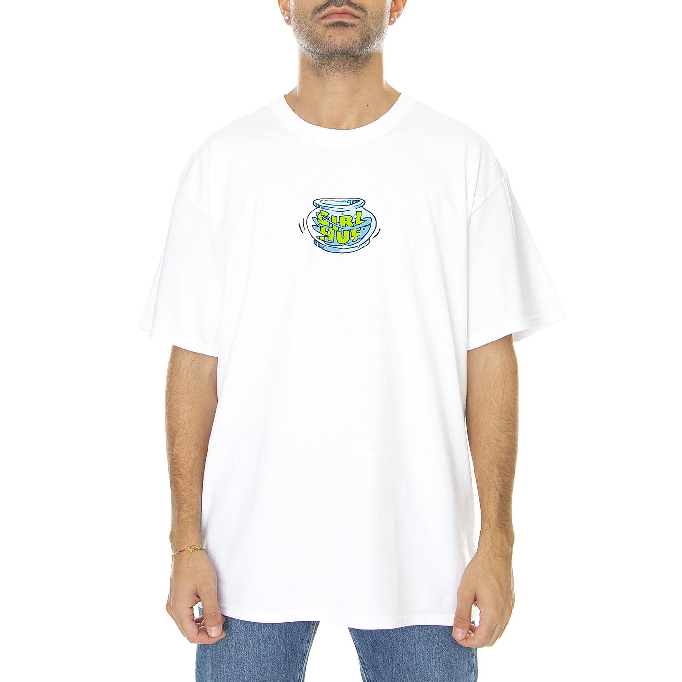 Fish Bowl S/S Tee White - Maglietta Girocollo Uomo Bianca TS02049-WHITE  HUF 