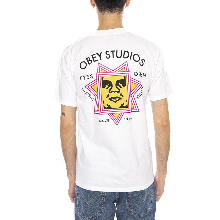 OBEY Global Visuals Tee -- Maglietta Girocollo Uomo Bianca 165264232 WHT OBEY 