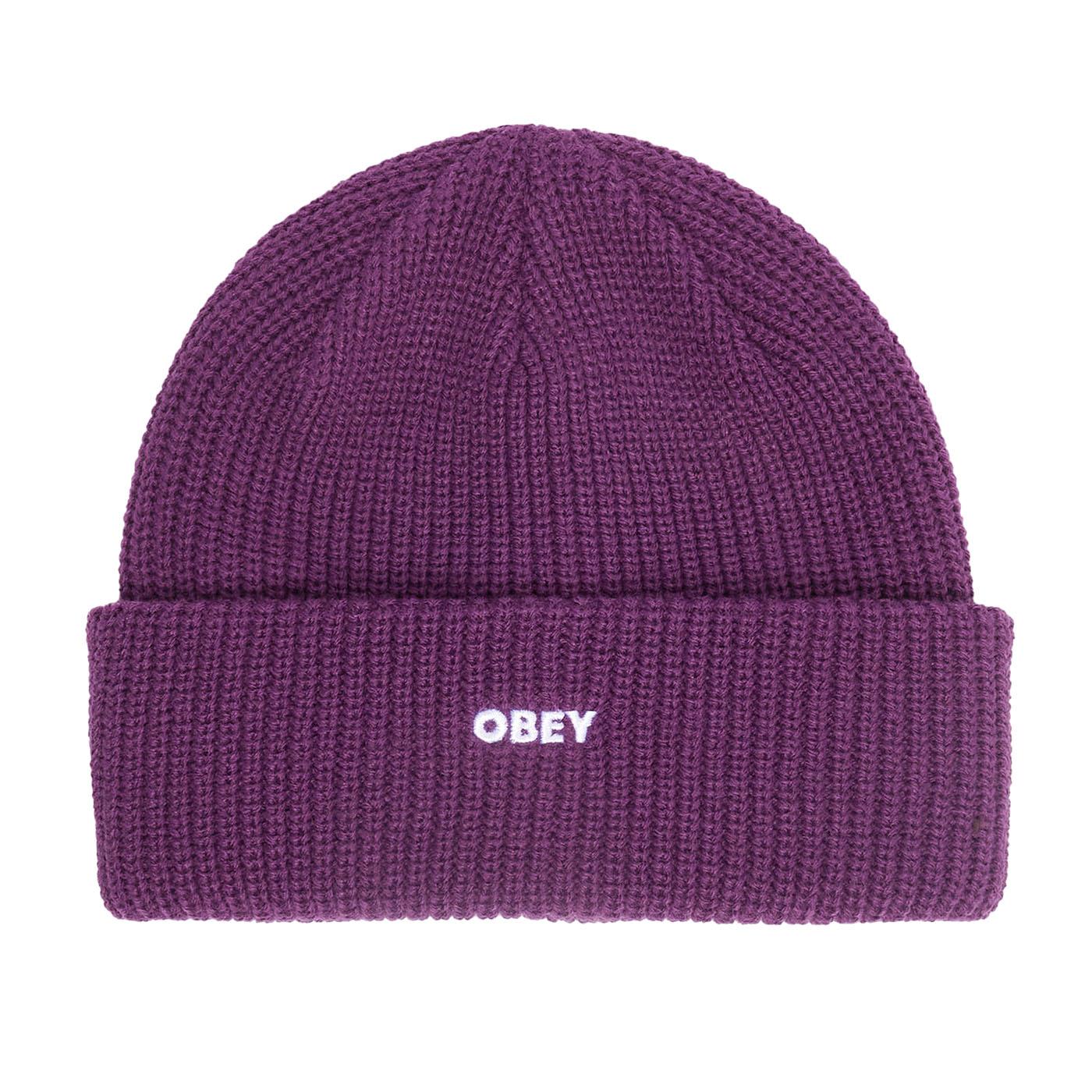 Future Beanie Wineberry - Cappellino in MAglia a Coste Viola 100030163 WNE OBEY 