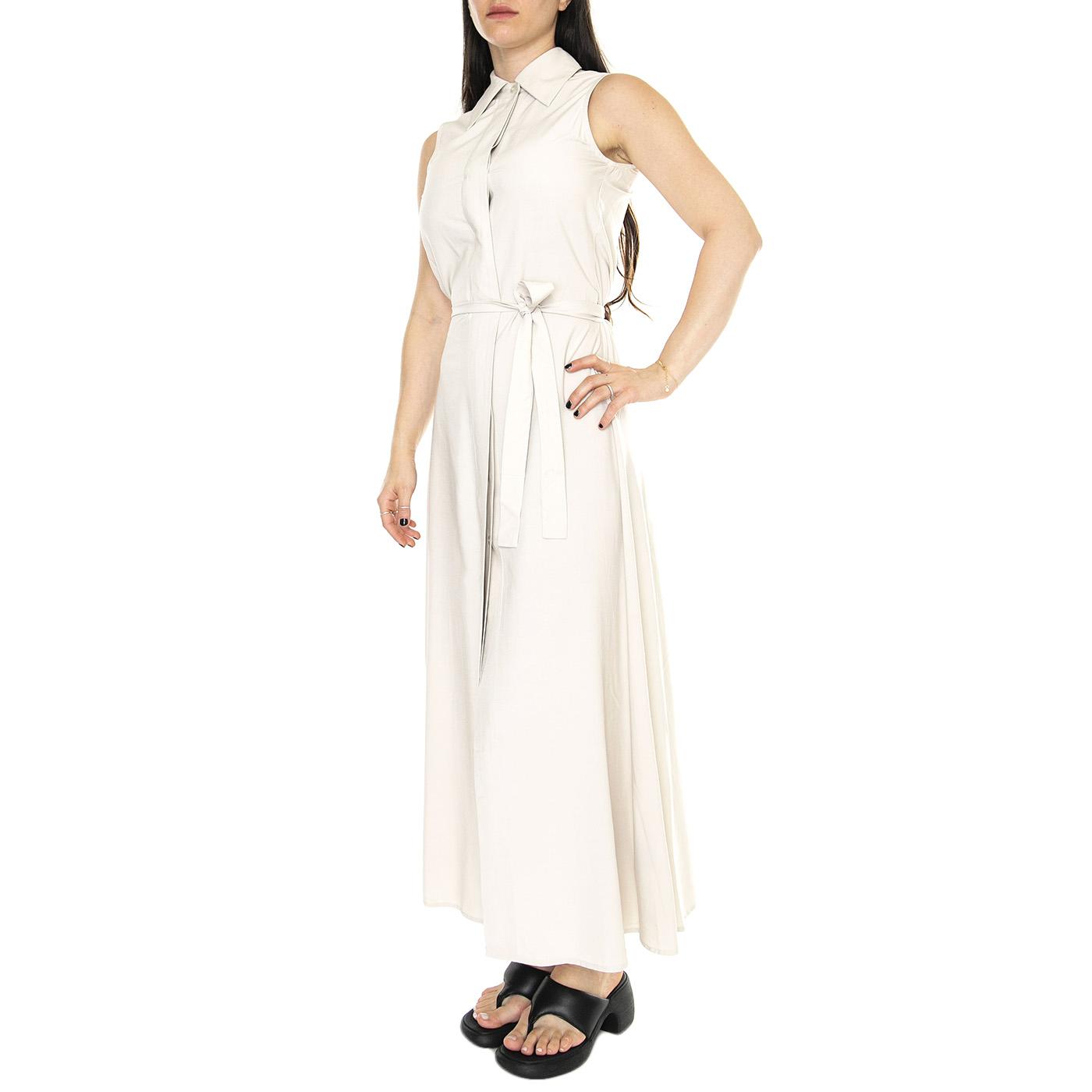Vestido Largo Camisero Blanco - Abito Donna Bianco 41W/11228 . WILD PONY 