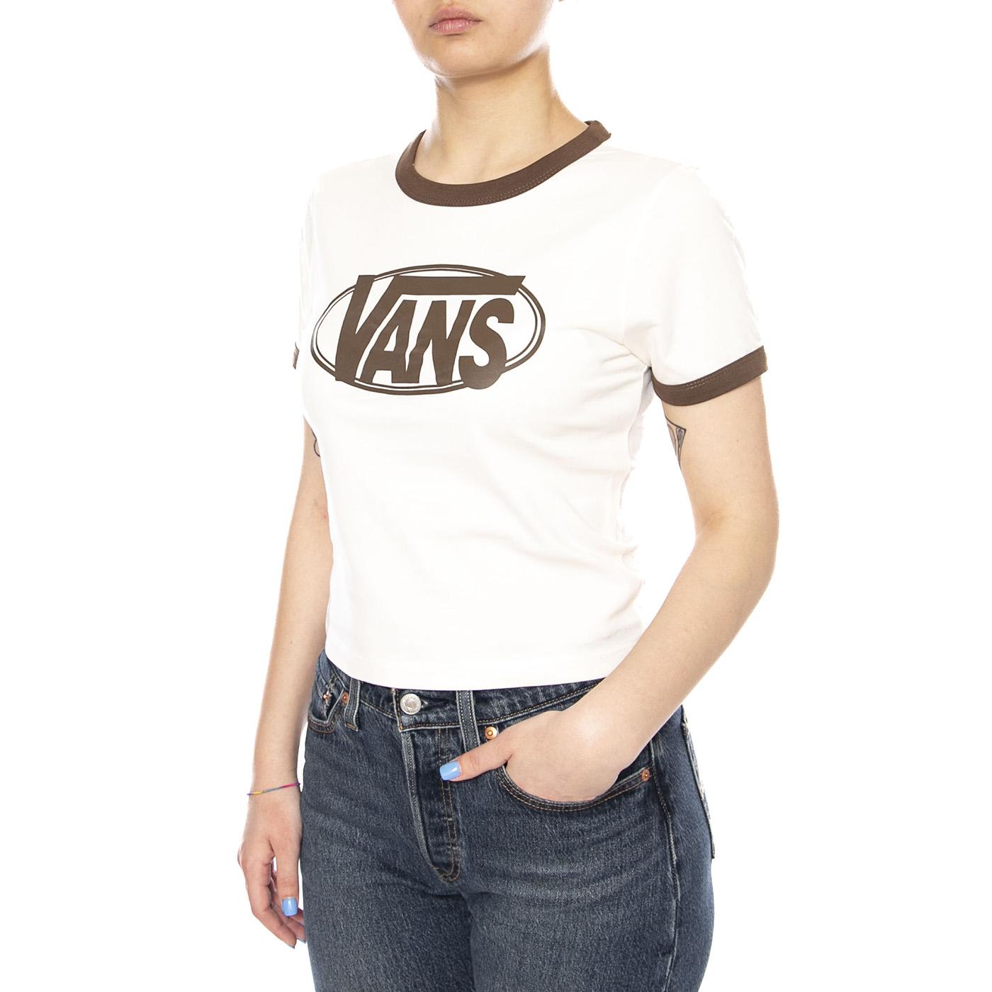 W CENTER CHEST RINGER T EGRET - Maglietta Girocollo Donna Bianca VN000TXS C9F1 VANS 