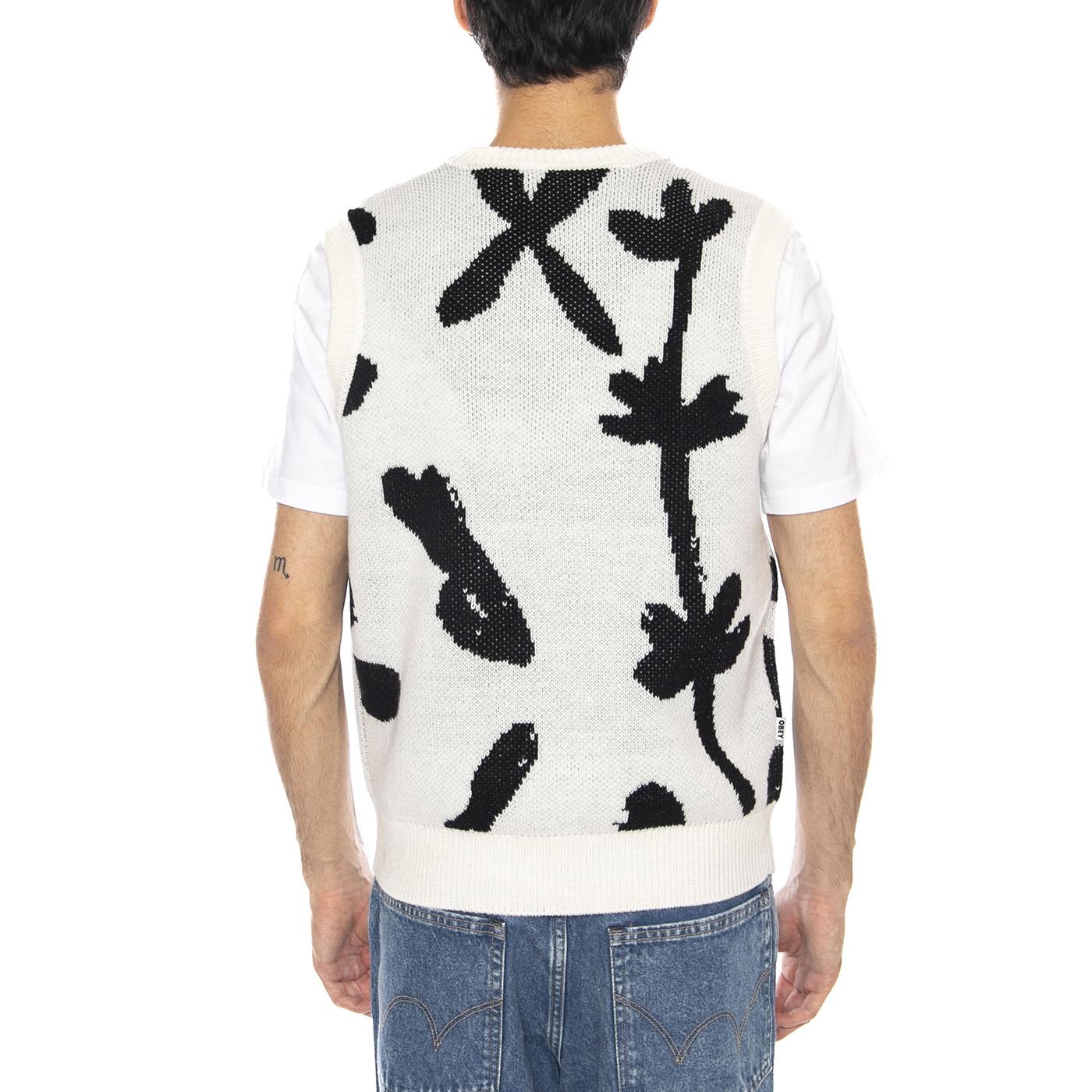 Amir Sweater Vest Unbleached Multi - Giacca Smanicata Uomo Bianca / Multi 151000071 UBL OBEY 