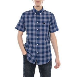 Lee Button Down Ss Shirt - Limoges / Black - Camicia Maniche Corte Uomo Blu / Nera L886GBFE  LEE 