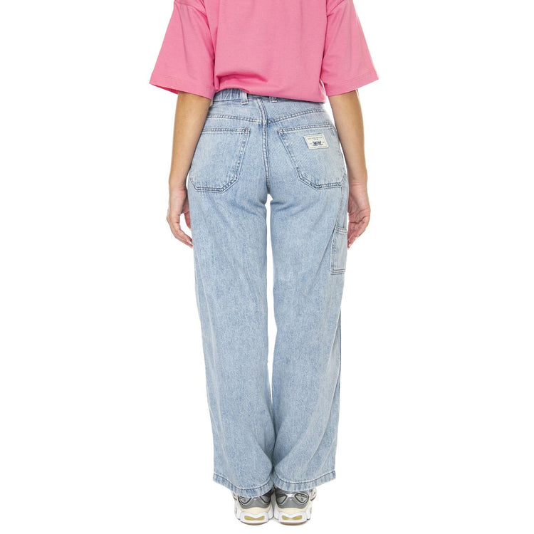 FW Baggy Carpenter Make a Difference LB Light Indigo Flat Finish - Pantaloni Denim Jeans Donna Blu A8699-0000  LEVIS 