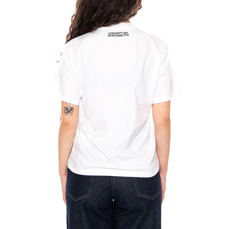 W' S/S Sean Hamilton T-Shirt White - Maglietta Girocollo Donna Bianca I036393 02XX CARHARTT WIP 