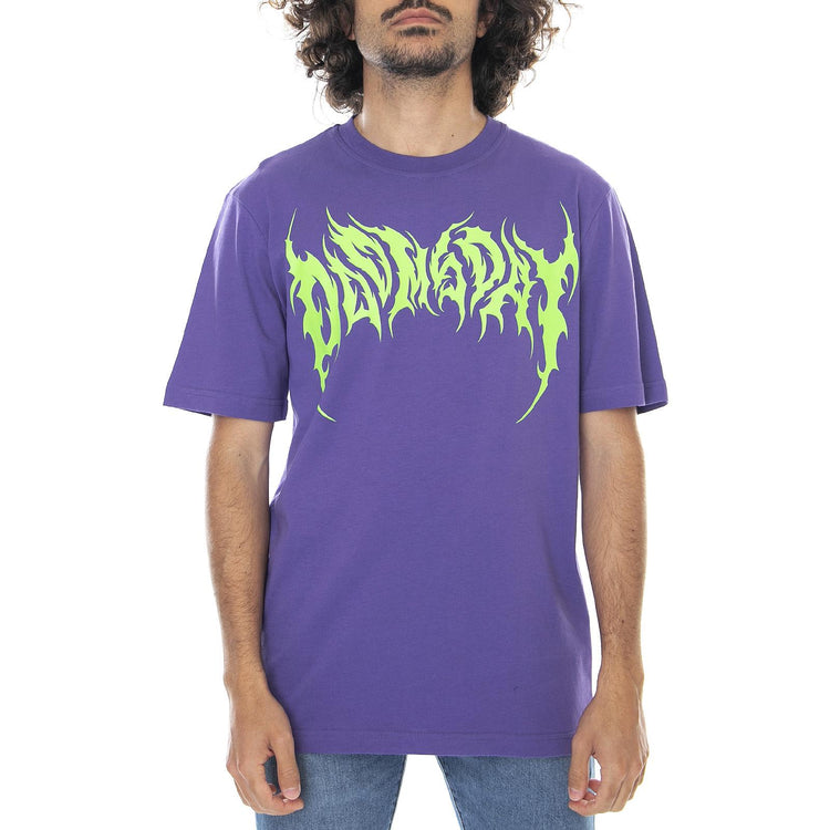 Mens Dark T-Shirt - Purple - Maglietta Girocollo Uomo Viola 0252PUR . DOOMSDAY 