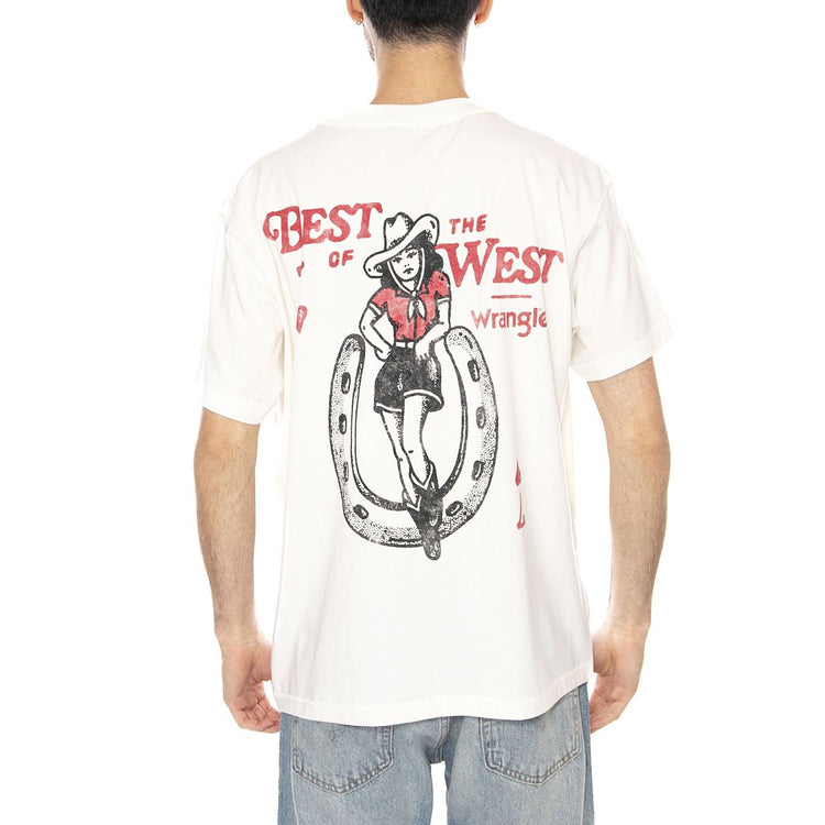 VINTAGE TEE WORN WHITE - Maglietta Girocollo Uomo Bianca 112378006 WHT WRANGLER 