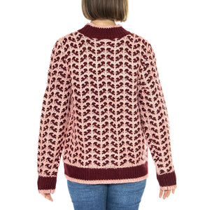 Jersey Vino / Rosa Jacquard - Maglione Donna Multicolore 15010313  MD'M 