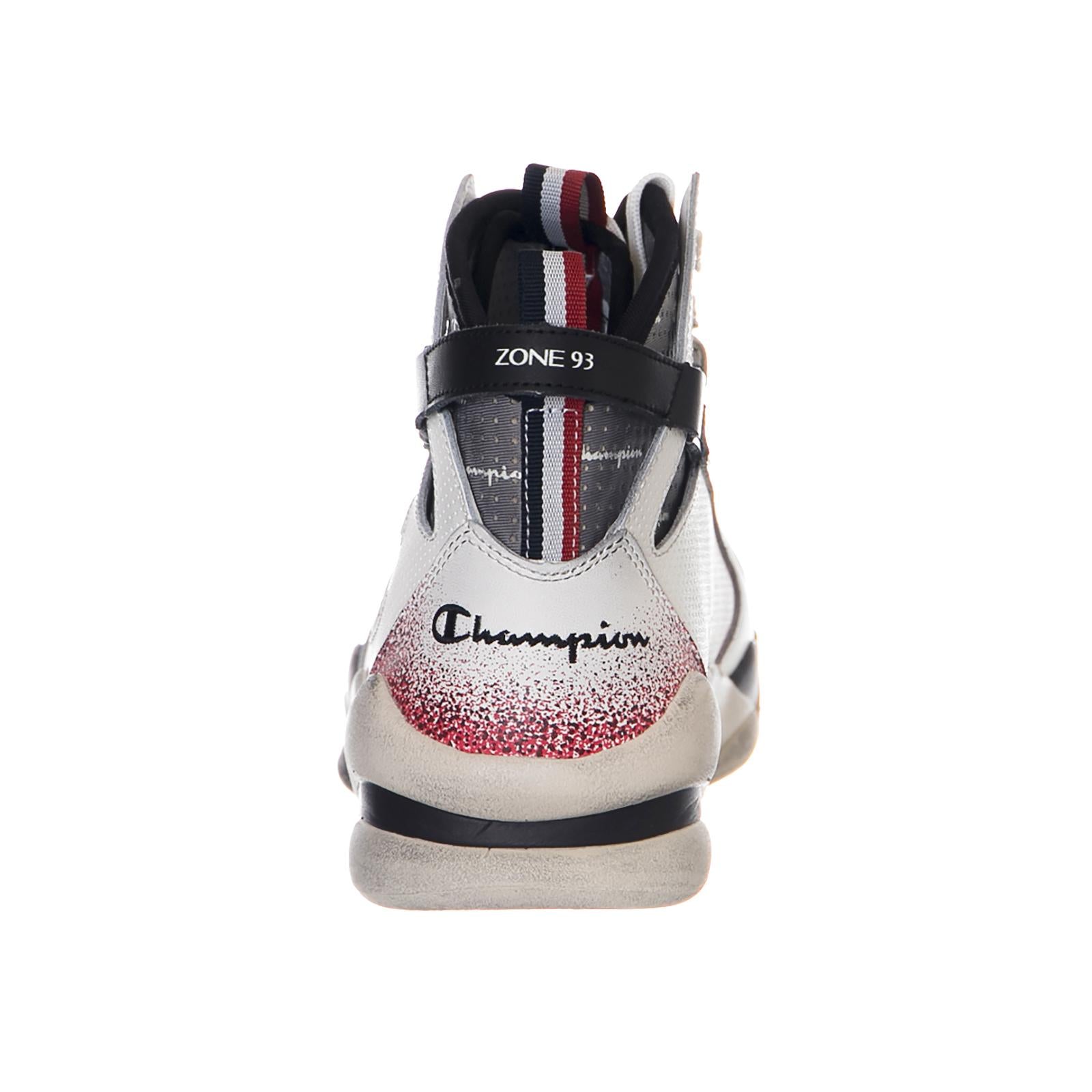 High Cut Shoe ZONE 93 HIGH LEATHER White/Black/Red S20533-WW006  CHAMPION 