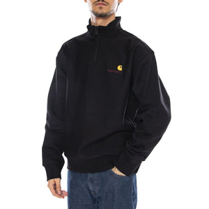 Half Zip American Script Sweat Black - Felpa Collo Alto con Zip Nera I027014.89XX  CARHARTT WIP 