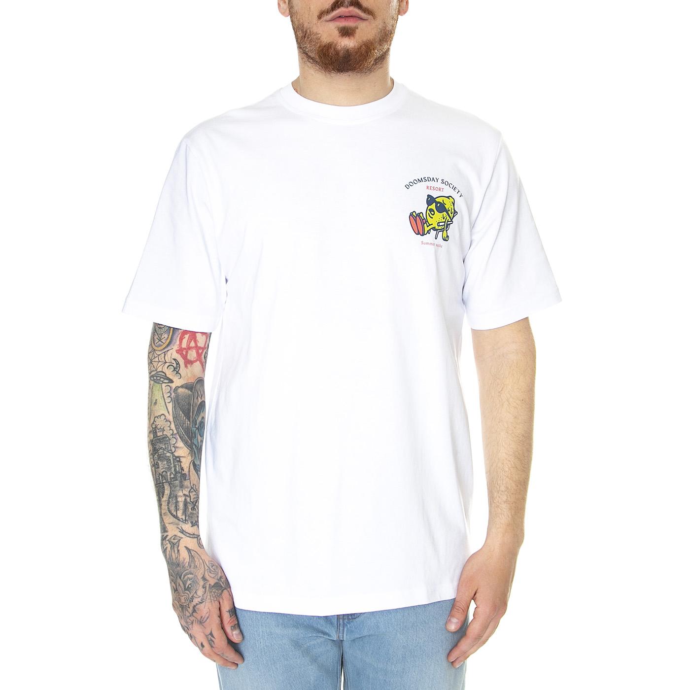 Summer Sucks T-Shirt White - Maglietta Girocollo Uomo Bianca TSH0368WHT  DOOMSDAY 