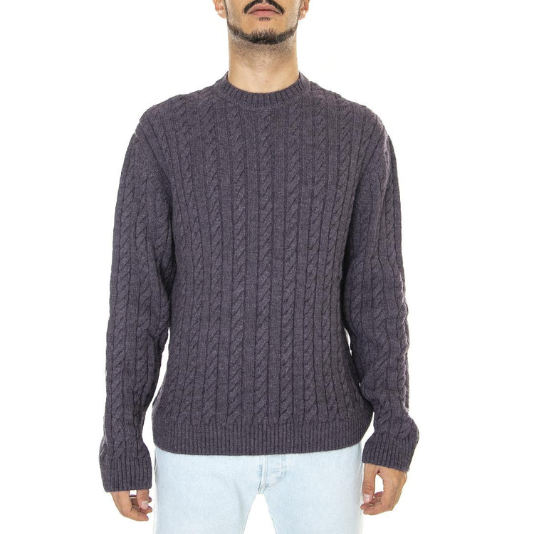 Twisted Crew Neck Sweater Raisin - Maglione Girocollo Uomo Viola I031152.1AG.67.-1AG.67  EDWIN 