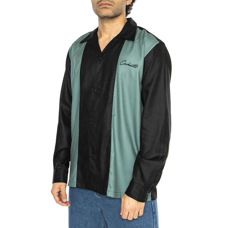 L/S Delaney Shirt Black / Silver Pine - Camicia Uomo Multicolore I034381.2NRXX  CARHARTT WIP 