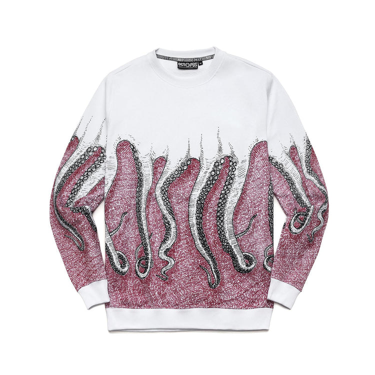 BLACKRED OCTOPUS CNC CREWNECK WHITE 18SOSC04-WHT  OCTOPUS 