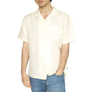 Bunker Linen Blend S/S - Camicia Maniche Corte Uomo Bianca 01410-WHTCP . BRIXTON 