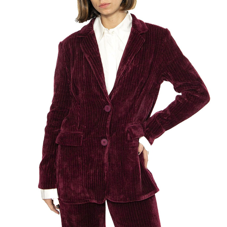 Blazer pana de terciopelo burdeos - Giacca Donna Bordeaux 43W/11234  WILD PONY 