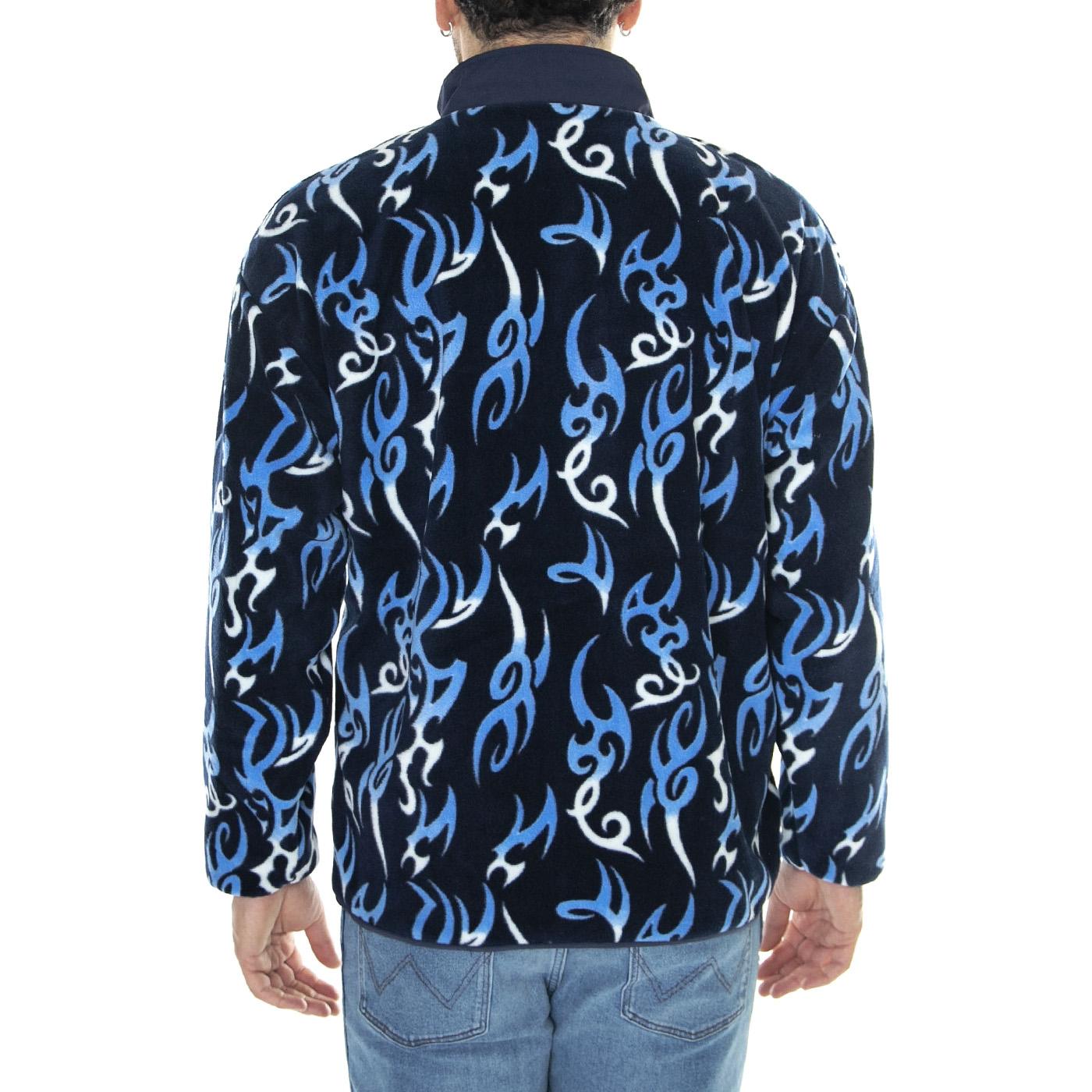Static Polar Fleece Navy Sweat - Felpa Uomo Blu / Multicolore FL00213-NAVY  HUF 