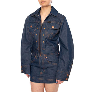 SUPER WRANGLER JACKET RAW BLUE - Giacca Denim Jeans Donna Blu 112378310 BL WRANGLER 