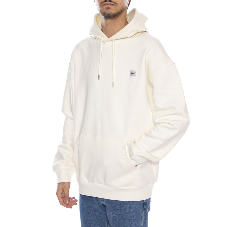 WW Worwear Relaxed Hoodie Ecru - Felpa con Cappuccio Uomo Panna / Ecrù 112372314  LEE 