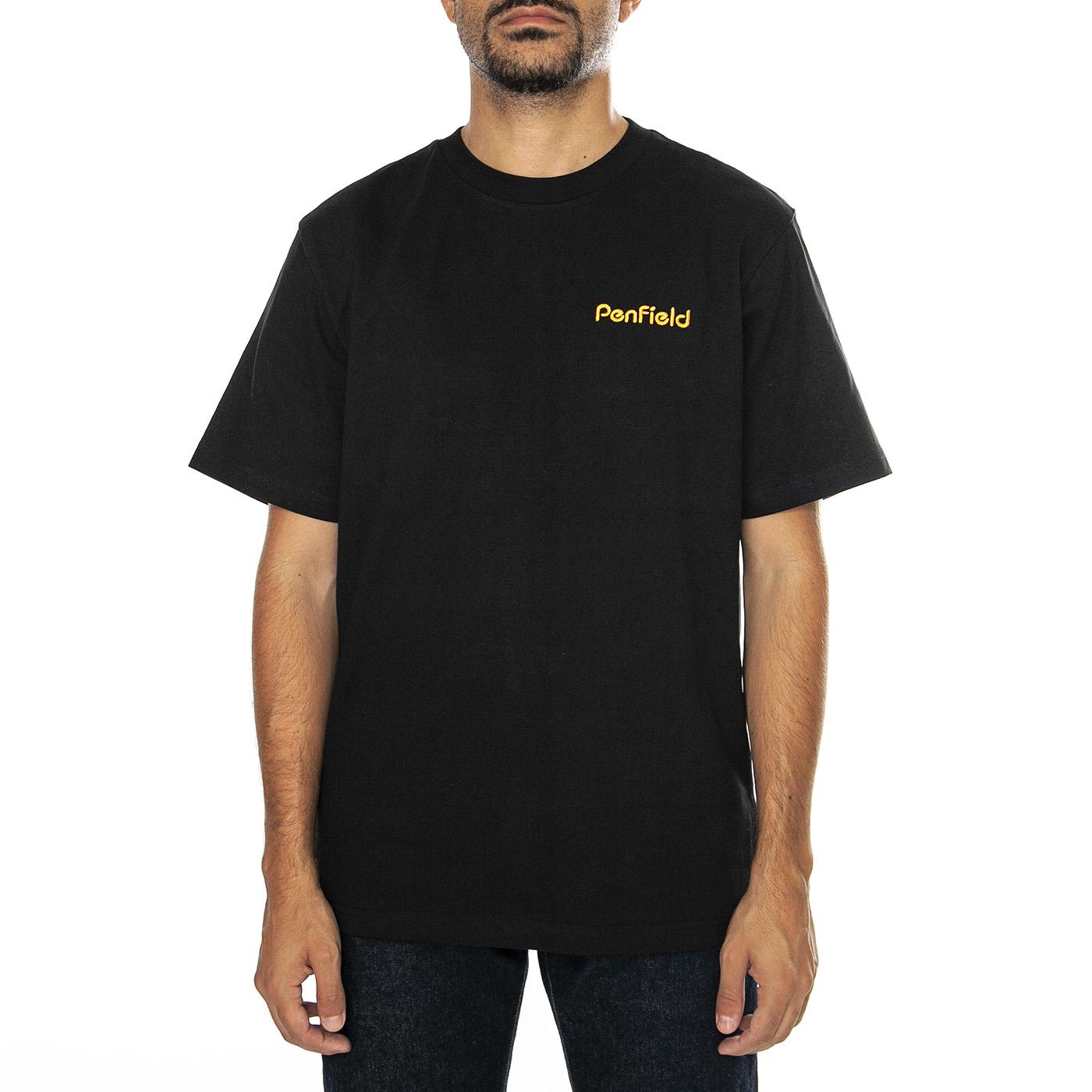 Embroidered Back T-Shirt Black - Maglietta Girocollo Uomo Nera PFD0340-023  PENFIELD 